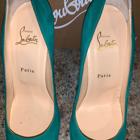 Christian Louboutin Ron Ron 100mm Suede Mint Pump - Picture 3 of 8